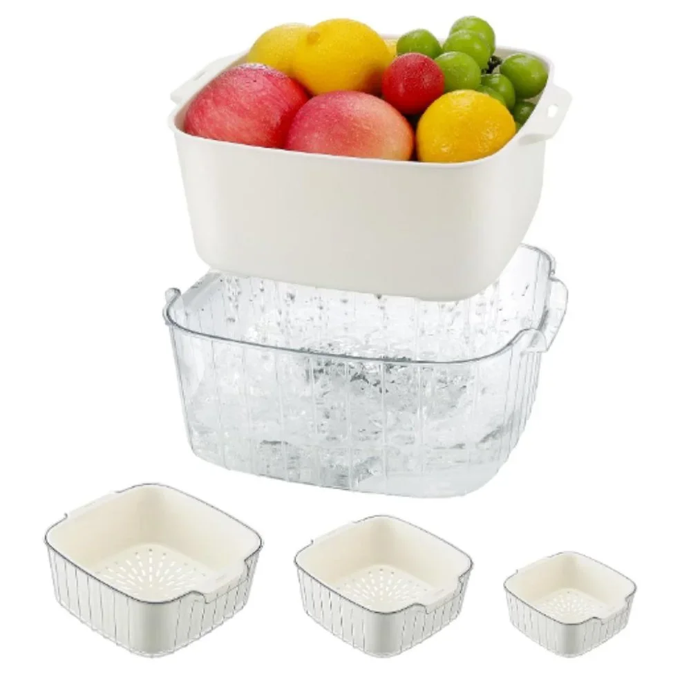 3 pk / 3 Sizes - Combo 2-in-1 Kitchen Gadget Colander/Bowl Set